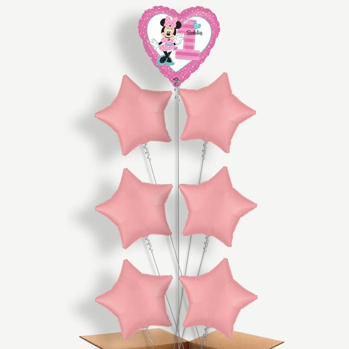 Minnie Mouse 1st Birthday Helium Balloon Arrangement | Party Save Smile