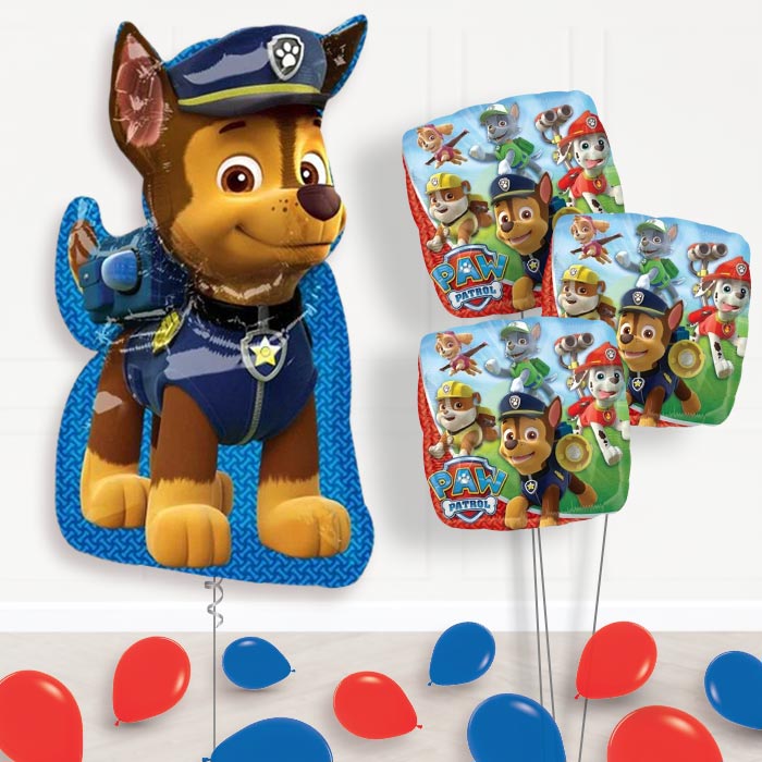 Paw Patrol Chase Balloon Bouquet in a Box - Themed Bouquet with Latex | Party Save Smile