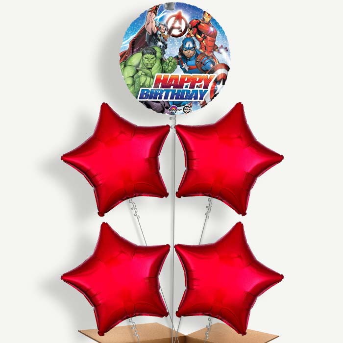 Marvel Avengers Happy Birthday Helium Cluster Balloons | Party Save Smile