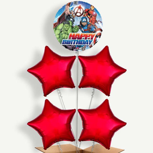 Marvel Avengers Happy Birthday Helium Cluster Balloons | Party Save Smile