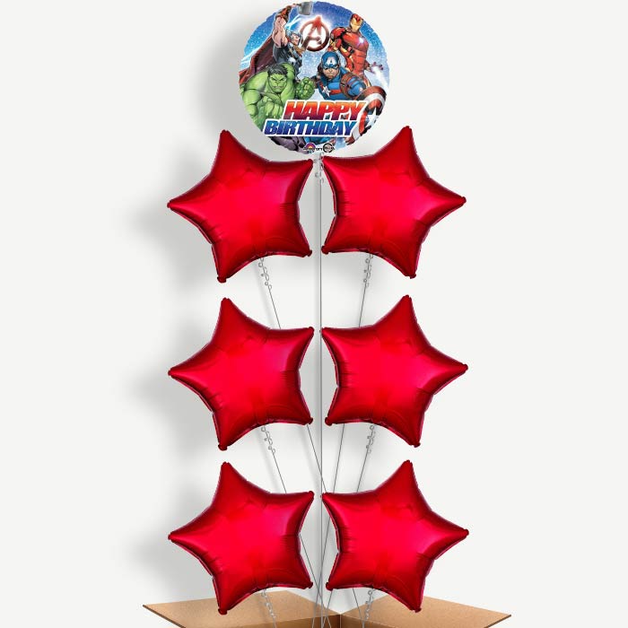 Marvel Avengers Happy Birthday Helium Balloon Arrangement | Party Save Smile