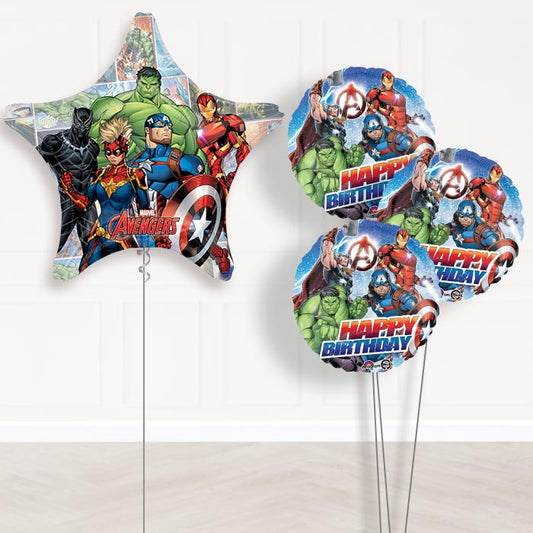 Giant Marvel Avengers Shaped Balloon Bouquet Delivery - 1 x Giant Balloon with Themed Bouquet | Party Save Smile
