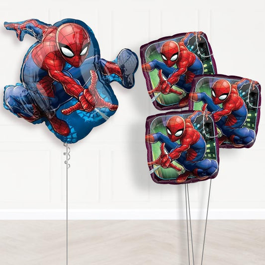 Giant Animated Spiderman Shaped Balloon Bouquet Delivery - 1 x Giant Balloon with Themed Bouquet | Party Save Smile