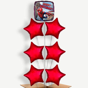 Spiderman Happy Birthday 7 Helium Balloon Arrangement