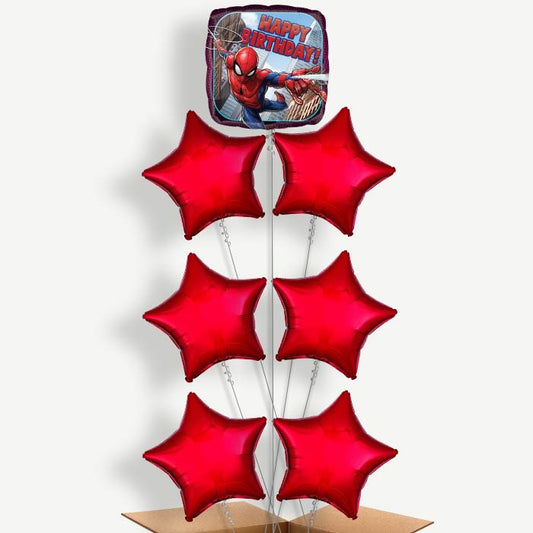Spiderman Happy Birthday Helium Balloon Arrangement | Party Save Smile