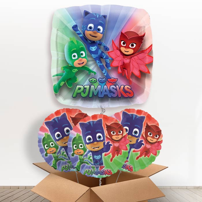 Giant PJ Mask Helium Balloons in a Box - With 3 Themed Balloons | Party Save Smile