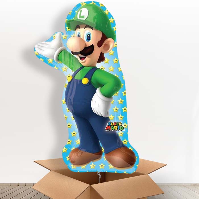 Large Luigi Helium Balloon In a Box - Giant Balloon | Party Save Smile