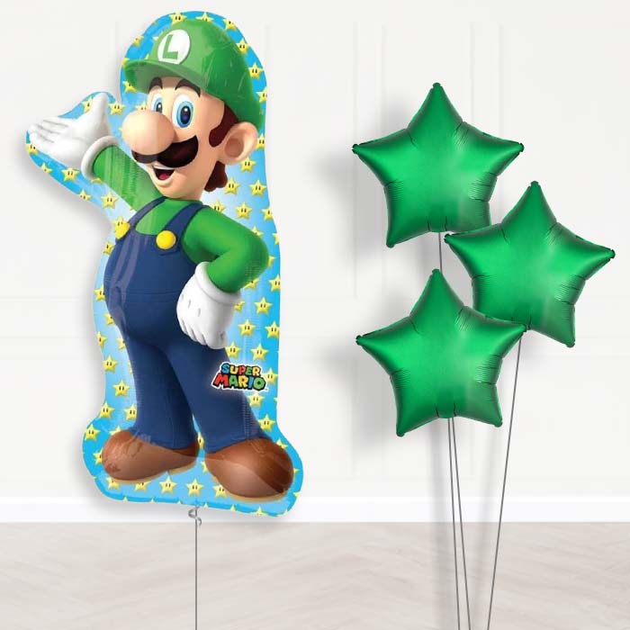 Luigi Balloon Bouquet Delivered in a Box - Plain Bouquet | Party Save Smile