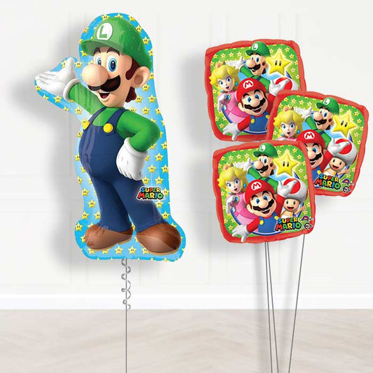 Luigi Balloon Bouquet Delivered in a Box - Themed Bouquet | Party Save Smile