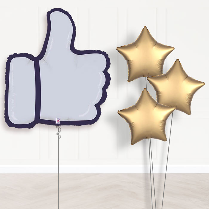 Thumbs Up Balloon Bouquet in a Box - Plain Bouquet | Party Save Smile