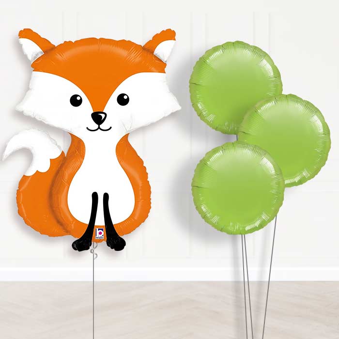 Fox Balloon Bouquet Delivered in a Box - Plain Bouquet | Party Save Smile