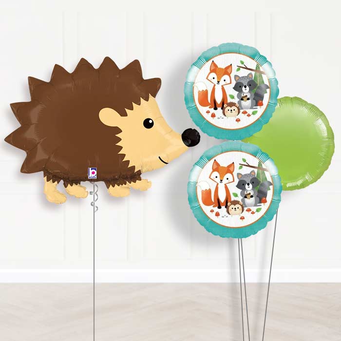 Hedgehog Inflated Helium Balloons Delivered-Giant Balloon + 2 Themed Balloons + 1 Plain Balloon 