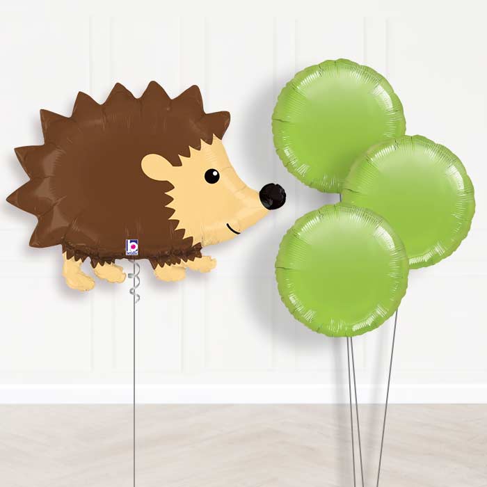 Hedgehog Inflated Helium Balloons Delivered - Plain Bouquet | Party Save Smile