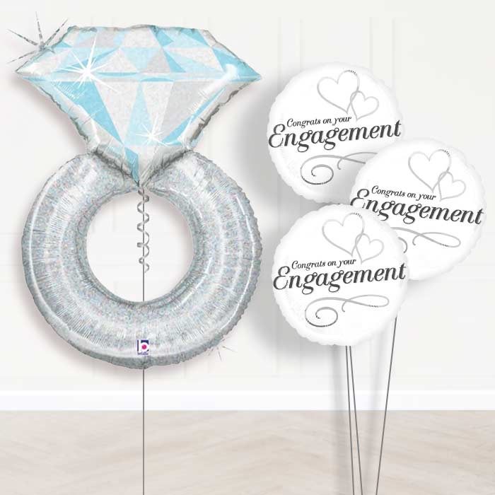Platinum Wedding Ring Balloon Bouquet - Themed Bouquet | Party Save Smile