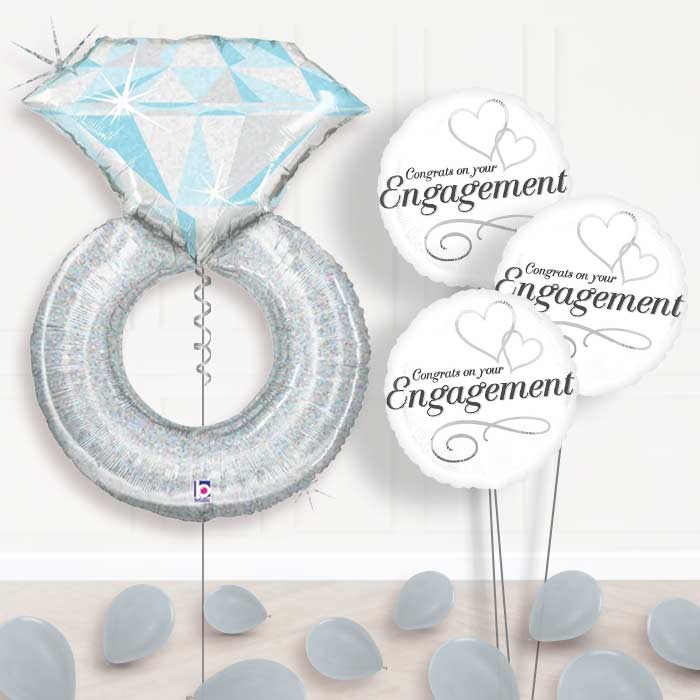 Platinum Wedding Ring Balloon Bouquet - Themed Bouquet and Latex | Party Save Smile