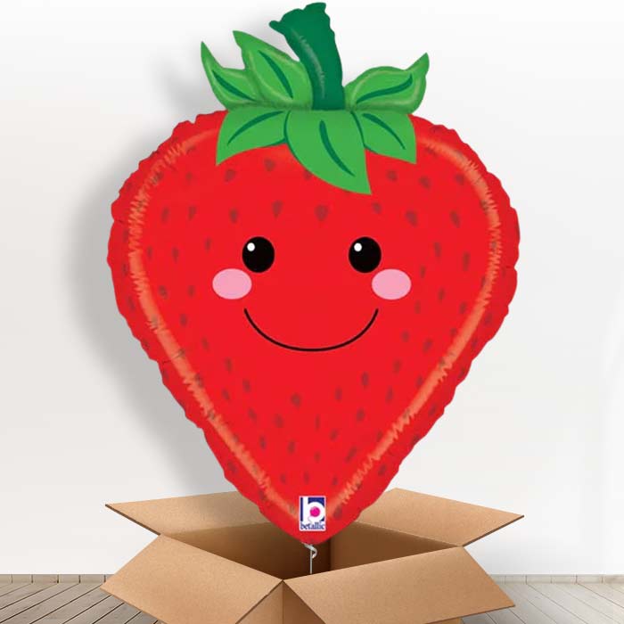 Strawberry Giant Helium Balloon in a Box Gift - Giant Balloon | Party Save Smile