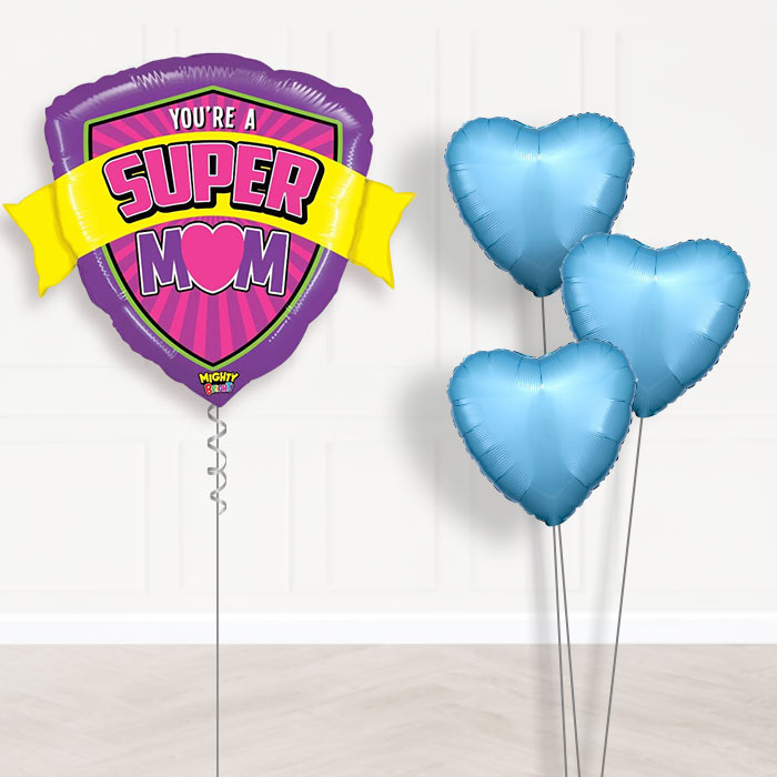Super Mum Balloon Bouquet in a Box - Plain Bouquet | Party Save Smile