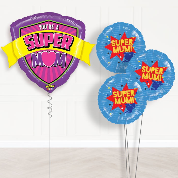 Super Mum Balloon Bouquet in a Box - Themed Bouquet | Party Save Smile