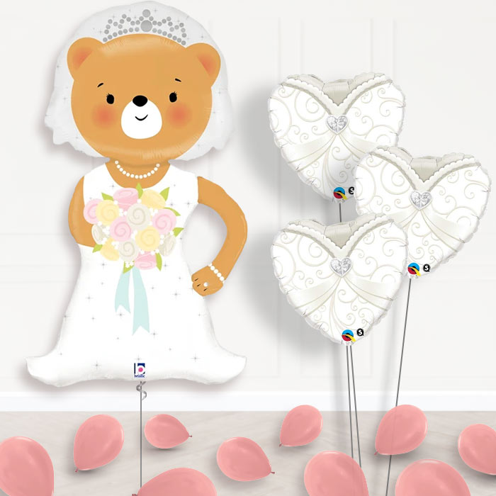 Wedding Balloon Displays - Bride Bear - Themed Bouquet and Latex | Party Save Smile
