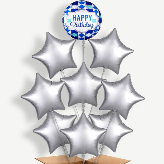 Tie Pattern Happy Birthday Helium Balloon Bundle | Party Save Smile