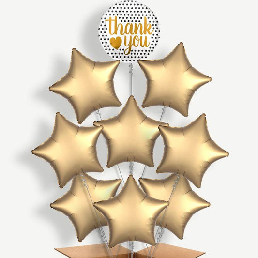 Black & Gold Thank You Helium Balloon Bundle | Party Save Smile