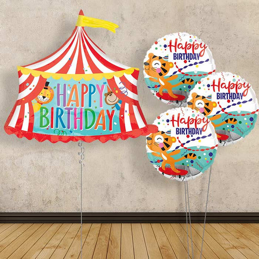 Circus Helium Balloon Bouquet – Happy Birthday - Themed Bouquet | Party Save Smile