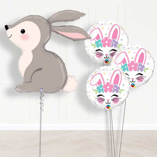 Bunny Rabbit Helium Balloon Bouquet - Themed Bouquet | Party Save Smile