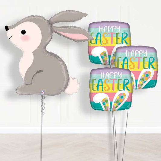 Easter Bunny Helium Balloon Bouquet - Themed Bouquet | Party Save Smile