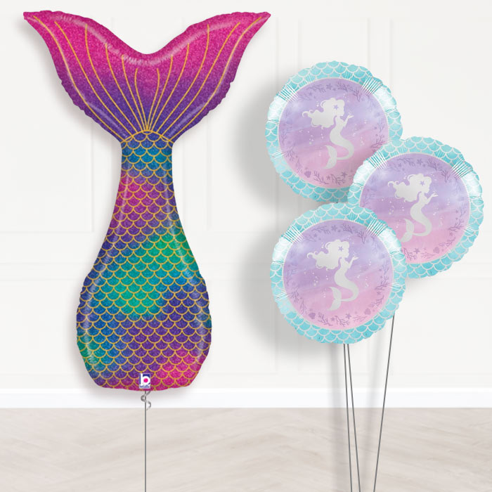Mermaid Tail Balloon Bouquet in a Box - Themed Bouquet | Party Save Smile
