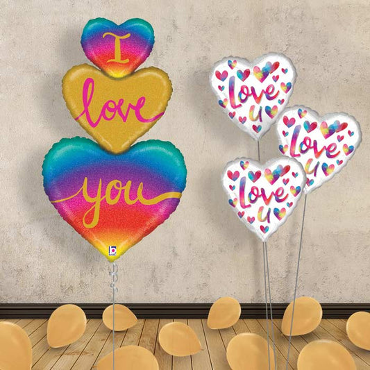 I Love You Balloon Bouquet in a Box - Rainbow