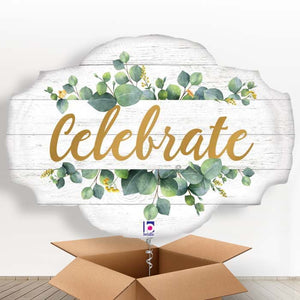 Rustic Wedding Helium Balloons in a Box - Eucalyptus