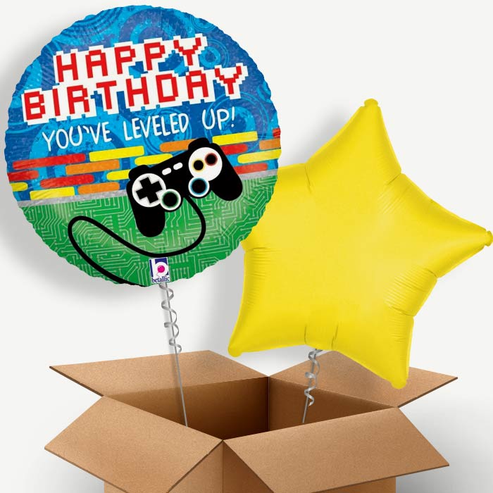Happy Birthday Game Controller Helium Balloon Pair | Party Save Smile