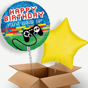 Happy Birthday Game Controller Helium Balloon Pair