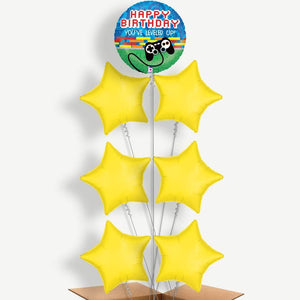 Happy Birthday Game Controller 7 Helium Balloon Arrangement