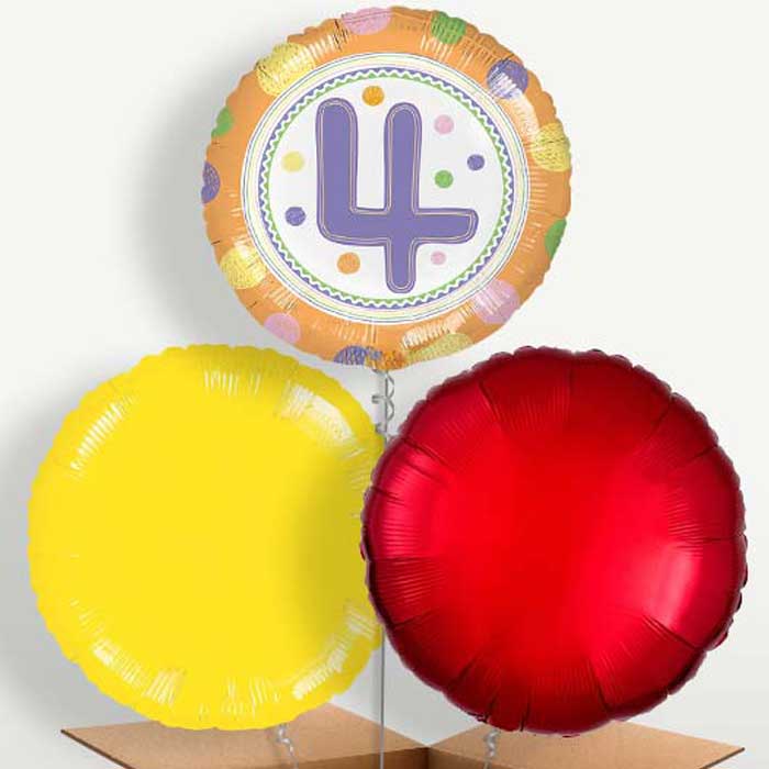 Colourful Spots 4th Birthday Bunch of Balloons | Party Save Smile