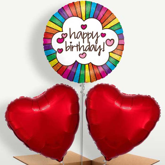 Happy Birthday Rainbow Balloons in a Bunch | Party Save Smile