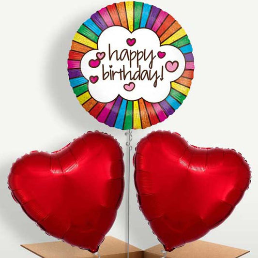 Happy Birthday Rainbow Balloons in a Bunch | Party Save Smile