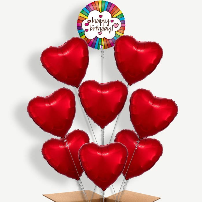 Happy Birthday Rainbow Helium Balloon Bundle | Party Save Smile