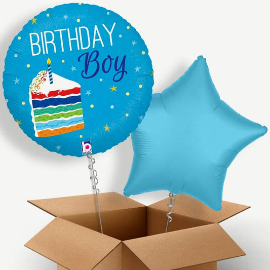 Birthday Boy Cake Blue Helium Balloon Two | Party Save Smile