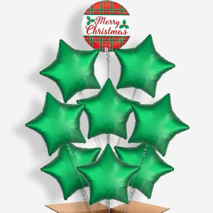Plaid Merry Christmas Helium Balloon Bundle | Party Save Smile