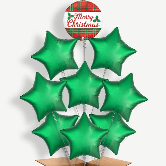 Plaid Merry Christmas Helium Balloon Bundle | Party Save Smile