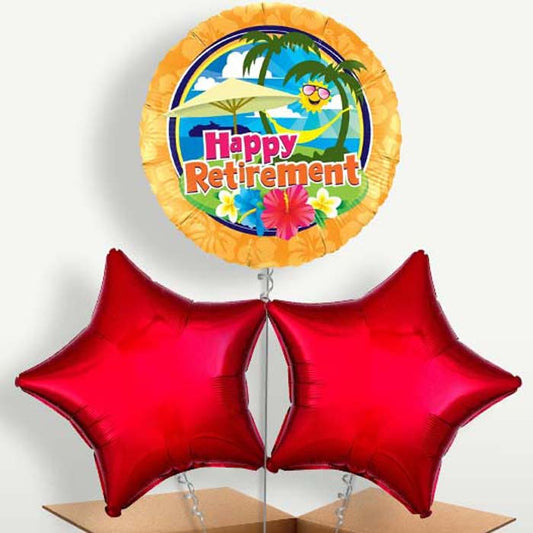 Happy Retirement Tropical Beach Balloons in a Bunch | Party Save Smile