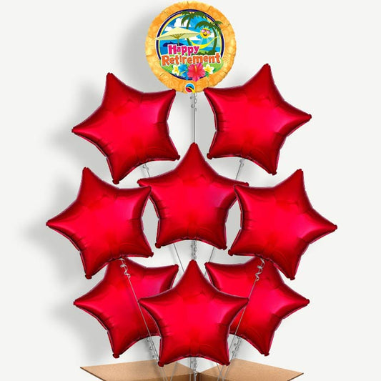 Happy Retirement Tropical Beach Helium Balloon Bundle | Party Save Smile