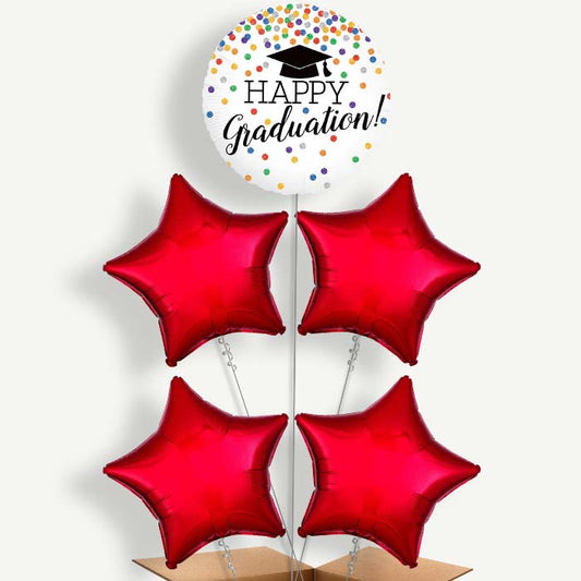 Confetti Happy Graduation Helium Cluster Balloons | Party Save Smile