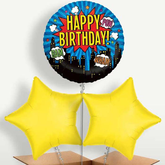 Superhero Happy Birthday Helium Bunch of Balloons | Party Save Smile
