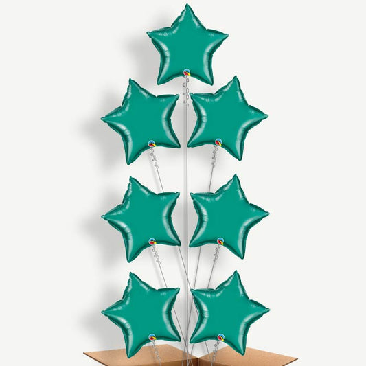 Teal Blue Star Helium Balloon Arrangement | Party Save Smile