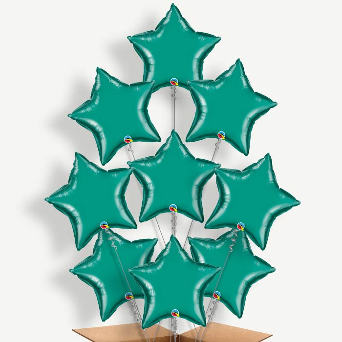 Teal Blue Star Helium Balloon Bundle | Party Save Smile