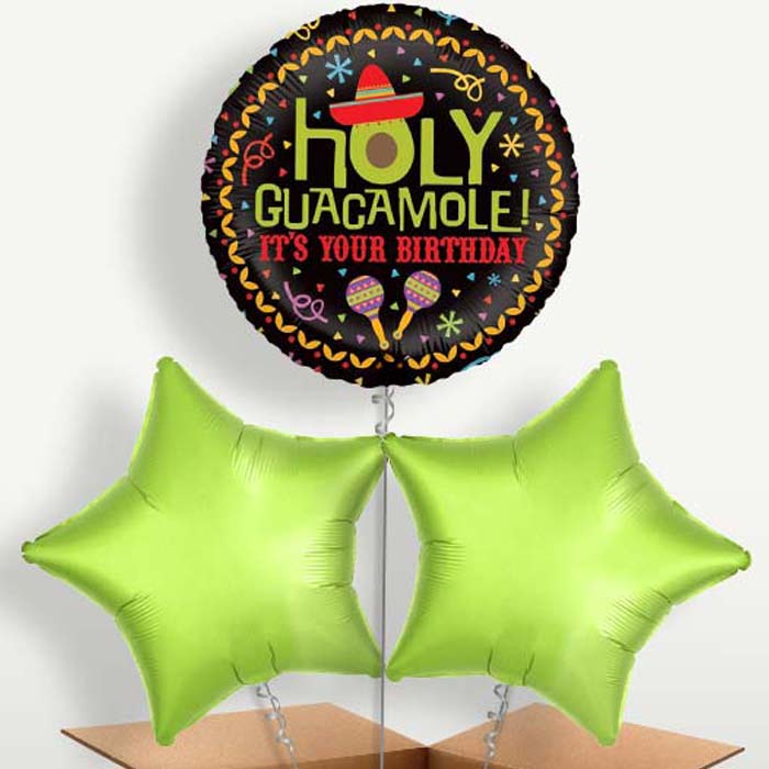 Holy Guacamole Birthday Balloons in a Bunch | Party Save Smile