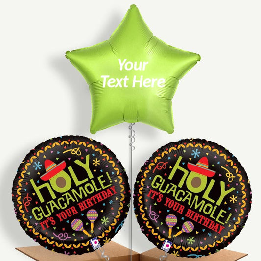 Personalisable Holy Guacamole Birthday Helium Balloons | Party Save Smile
