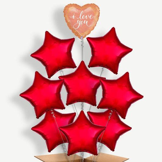 I Love You Rose Gold Helium Balloon Bundle | Party Save Smile